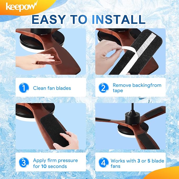 KEEPOW Ceiling Fan Filters for Blades, Ceiling Fan Air Purifier Pads - Image 6