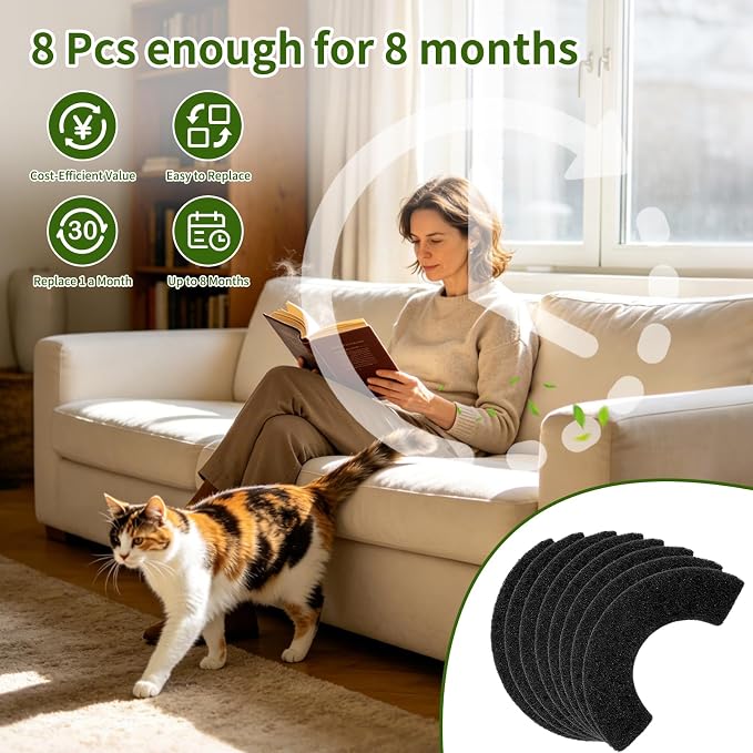 8 Pack 0.5" Thickened Activated Carbon Filters Compatible - Image 6