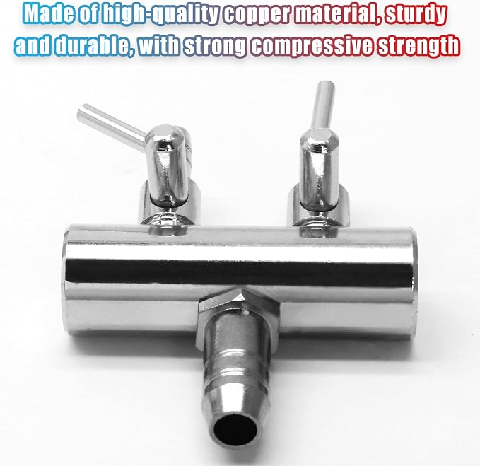 Aquarium Air Pump Valve, Aquarium Air Line Splitter Metal Fish Tank Distributor - Image 4