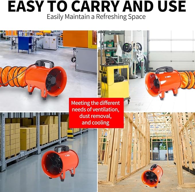 8 Inch Industrial Portable Air Blower Ventilator - Image 6