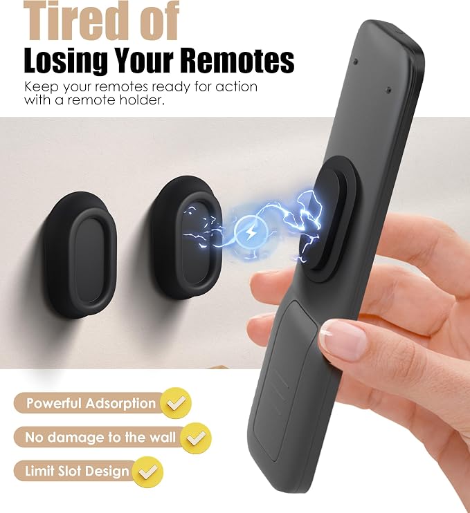 8 Pack Magnetic Remote Control Holder Wall Mount, Upgraded Silicone Remote - Image 3