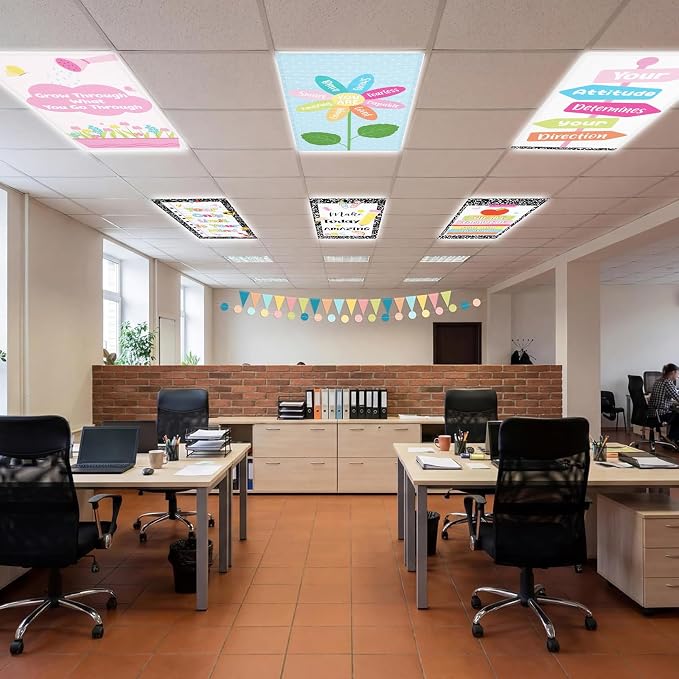 QOUBAI 6PCS Fluorescent Light Covers, 4x2 Feet Magnetic Light Cover Fluorescent - Image 5