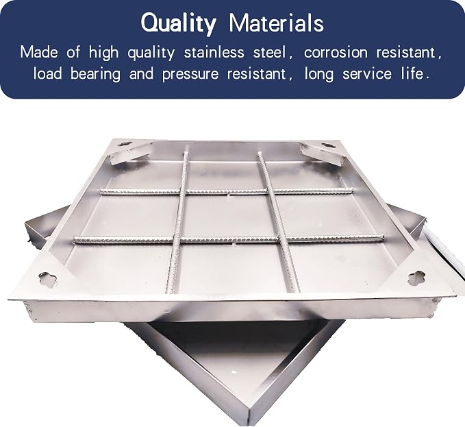 24x24 Invisible Stainless Steel Manhole Cover and Frame - Image 3