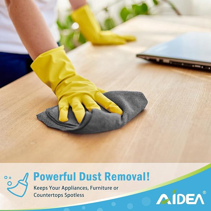 AIDEA Microfiber Cleaning Cloth Grey-100PK, Soft Absorbent Rags, Microfiber - Image 3