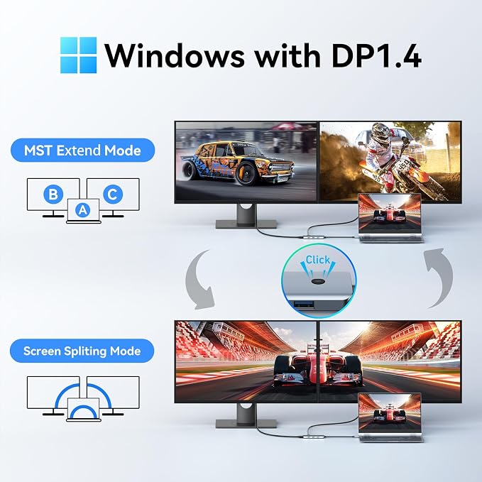 USB C Docking Station Dual Monitor, LIONWEI Laptop USBC Dock Multiport Adapter - Image 5