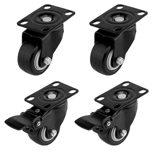 4 PCS 2 inch Heavy Duty Caster Wheels Polyurethane PU Rubber Swivel Casters by MetalTools