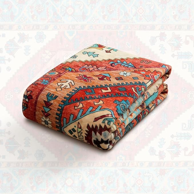 SERISSA 2x4 Boho Rugs for Entryway, Washable Non-Slip Kitchen Runner Rug, Ultra Soft Small Area Rug Vintage Orange Low-Pile Door Mat Indoor Entrance Carpet for Bedroom Hallway Laundry Room Bathroom