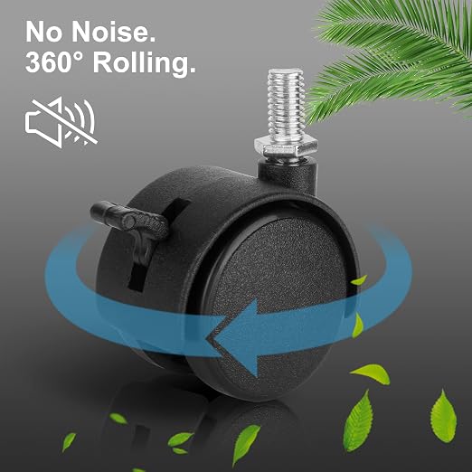 4 Pack 1.5 Inch Swivel Stem Caster Wheels Replacement Casters 1.5'' Furniture - Image 4