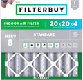 Filterbuy 20x20x4 Air Filter MERV 8 Essential Dust & Allergy Defense, by Filterbuy