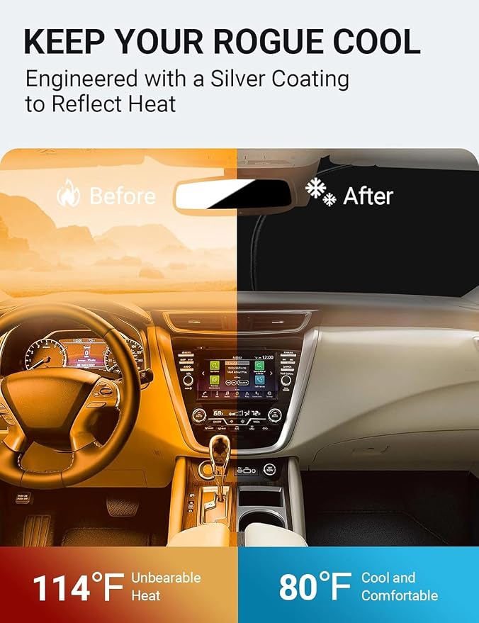 Proadsy 2026 Upgrade Front Windshield Sun Shade Foldable Sun Visor Protector - Image 2
