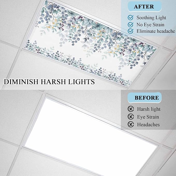 2 Pack Fluorescent Light Cover for Classroom Ceiling Light, Turquoise - Image 8