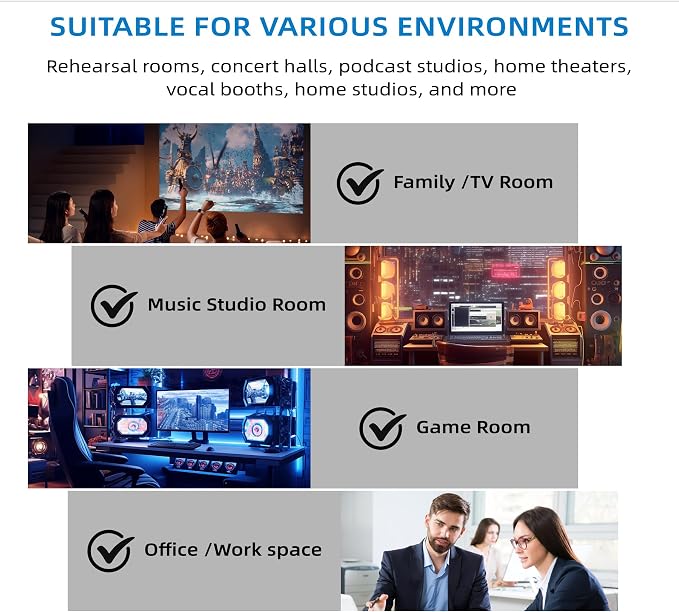 4 Pack Sound Proof Foam Panels |48"×24"×2" Quick-Recovery Soundproof Wall - Image 4