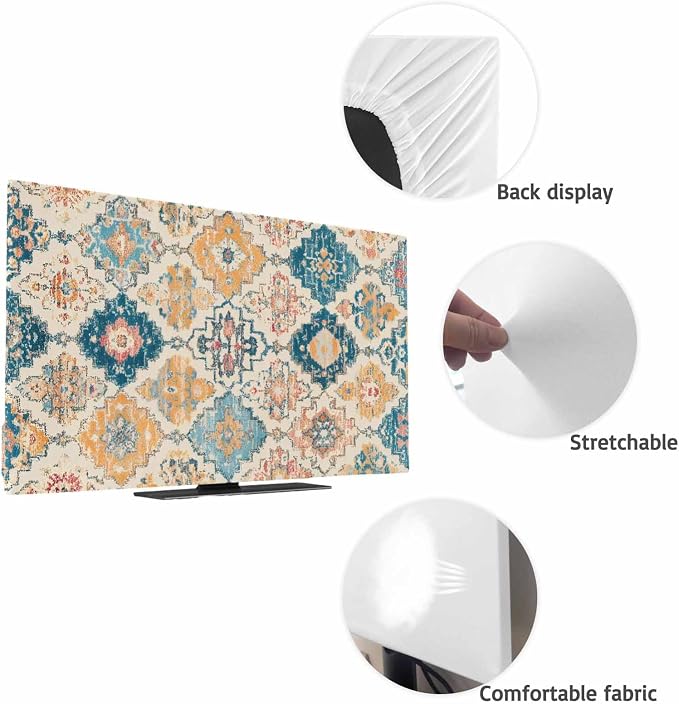 Abstract Retro Boho Ethnic Totem Indoor TV Cover, Elastic TV Screen Protector - Image 7