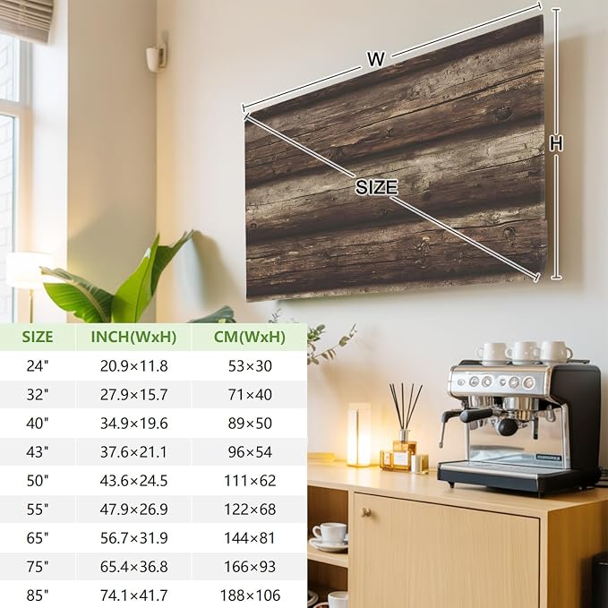 Farmhouse Vintage Wood Grain Indoor TV Cover, Elastic TV Screen Protector - Image 4