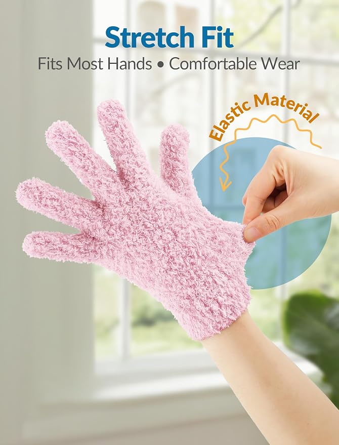 NiHome 4 Pairs Microfiber Cleaning Gloves, Dusting - Image 7