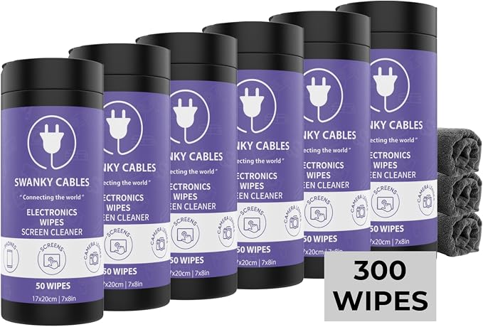 Swanky Cables Screen Cleaner Wipes: Electronic Wipes by SWANKYCABLES