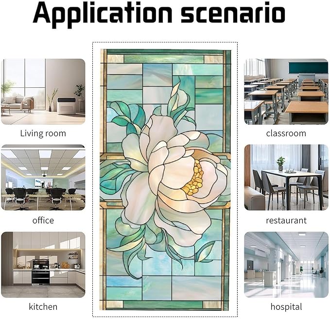 2 Pack Magnolia Stained Glass Fluorescent Light Cover - Image 3