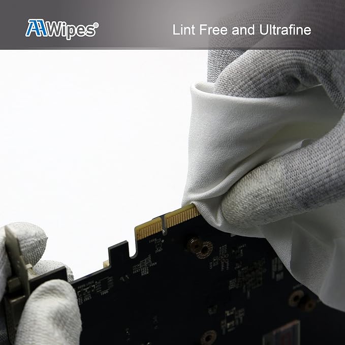 AAwipes Cleanroom Microfiber Wipes Mixed Weave Superfine 9" X9“ Lint Free Cloths - Image 9
