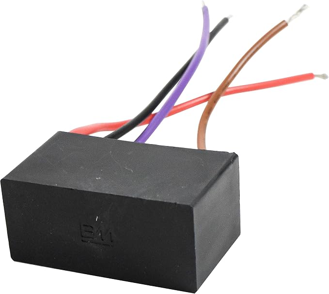 HQRP 2-Pack Ceiling Fan Capacitor CBB61 4.5uf+4.5uf+6.6uf 4-Wire - Image 2