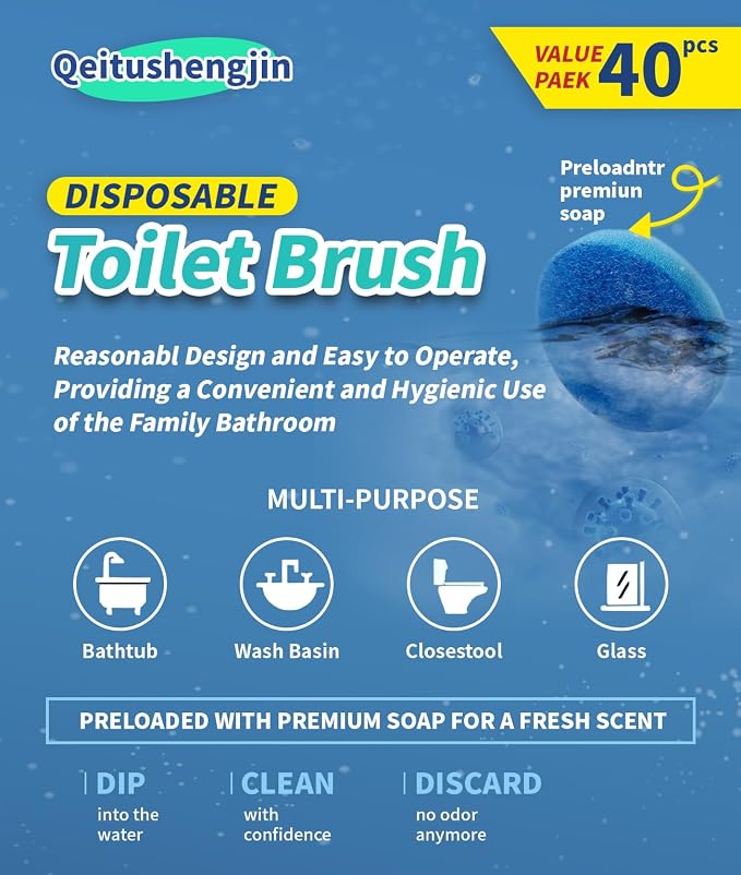 Pack of 40 disposable toilet brush refills, designed exclusively - Image 4