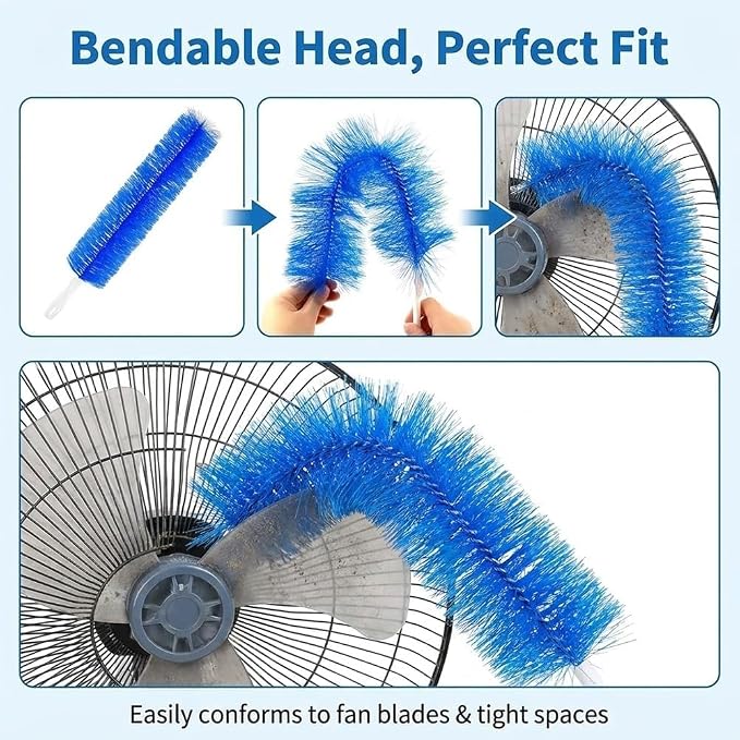 Bendable Microfiber Head, Reusable Dust Remover, Fan Cleaning Brush Washable - Image 5