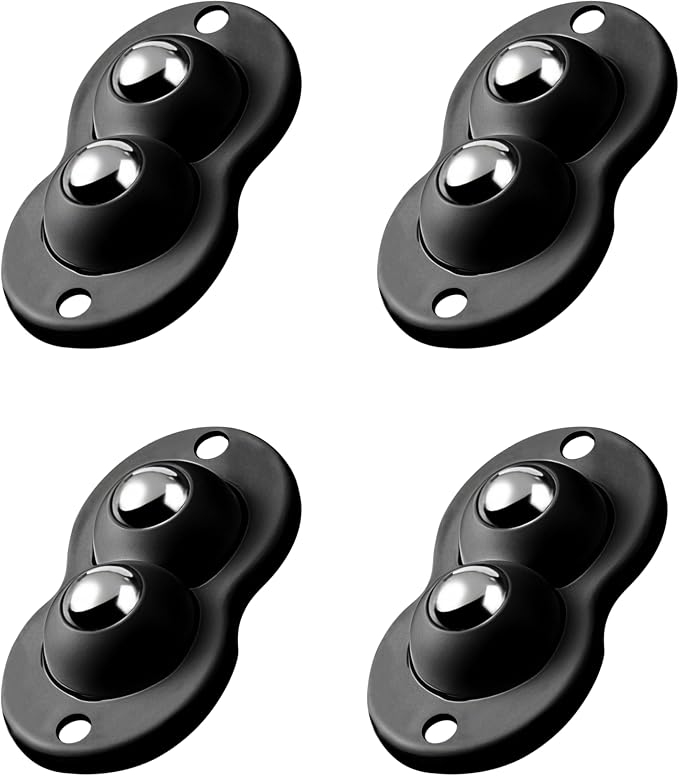 Black Four Piece Self-Adhesive Wheel Set（2Beads）, 360 Degree Rotating Universal by Unknown