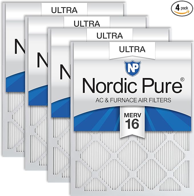 Nordic Pure 20x24x1 Pleated Ultra MERV 16 AC Furnace Air Filters–With 2.5X More by NordicPure