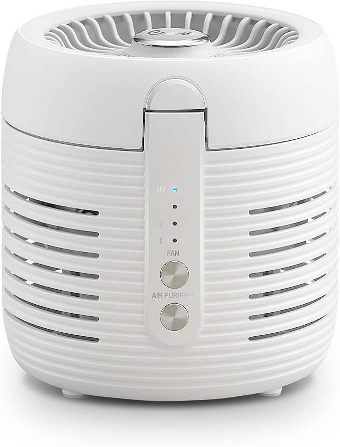 Crane 2-in-1 Air Purifier and Desk Fan, Fan and Air Purifier Combo, Night Stand - Image 2