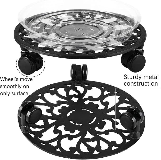 2 Packs 11 Inch Rolling Plant Stand - Image 7