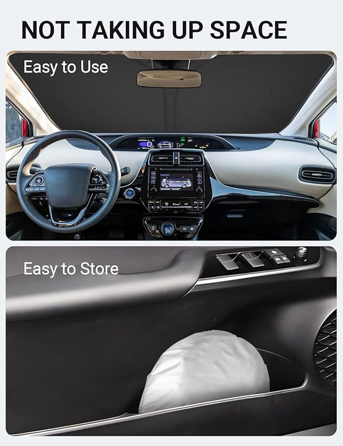 Proadsy 2026 Upgrade Windshield Sun Shade Custom Fit Toyota Prius 2016-2022 - Image 8