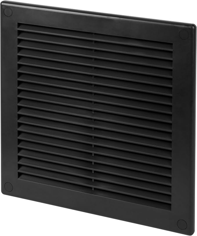 8 x 8 Inch Black Air Vent Cover – Plastic Square Air Vent Grill Cover by VezoWorks