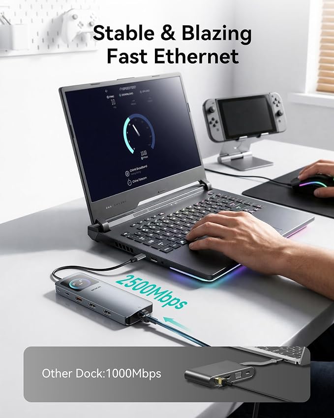 MOKiN LCD USB C Docking Station Dual Monitor, 12 in 1 Laptop Docking Station - Image 7
