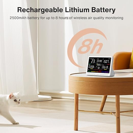 16 in 1 Air Quality Monitor Indoor 7" Display 9 AQI+7 AQI Alerts Air Quality - Image 9