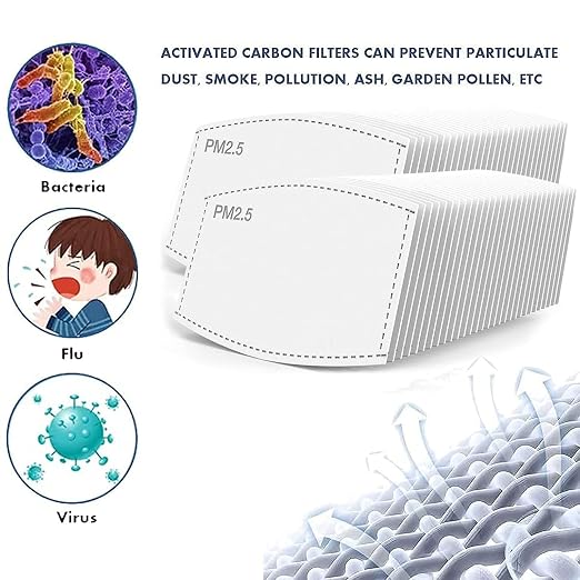 100Pcs PM2.5 Mask Filters 5 Layers Activated Carbon Non-Woven Mask Filters - Image 5