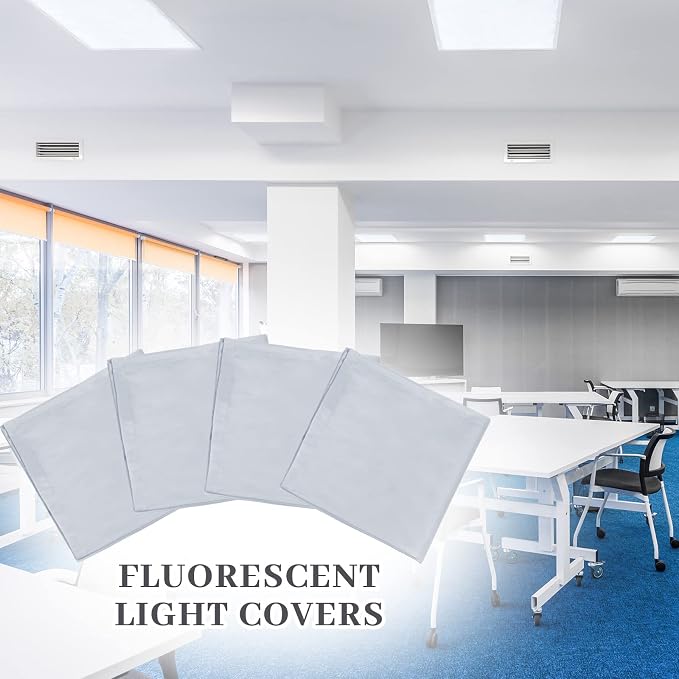 Hortsun Pack of 2 Fluorescent Light Covers 4 x 2 Feet Magnetic Ceiling Light - Image 6