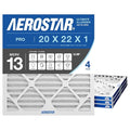 Aerostar 20x22x1 MERV 13 Air Filter, 4 Pack Set of HVAC Furnace Filters by AirFiltersDelivered