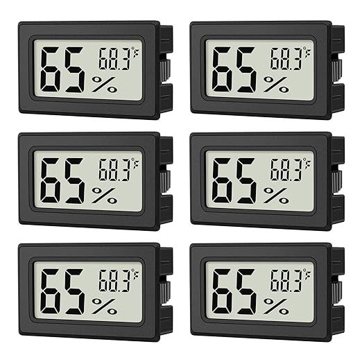 6-Pack Mini Hygrometer Indoor Humidity Meter, Mini Digital Thermometer Humidity by ANFBYOH
