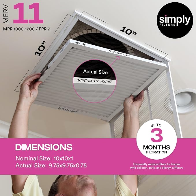 Simply 10x10x1 Air Filter, MERV 11, 4 Pack, - Image 3