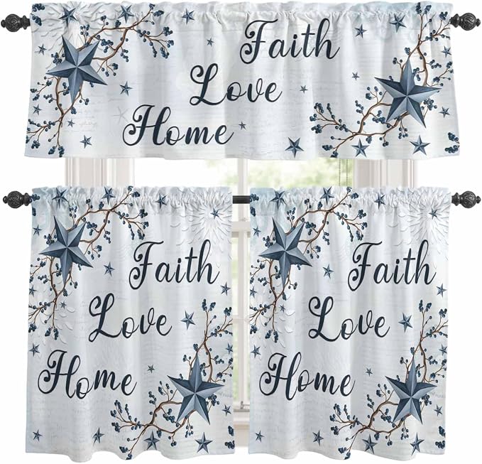 Texas Star Country Kitchen Curtains Set 3 Piece by Unknown