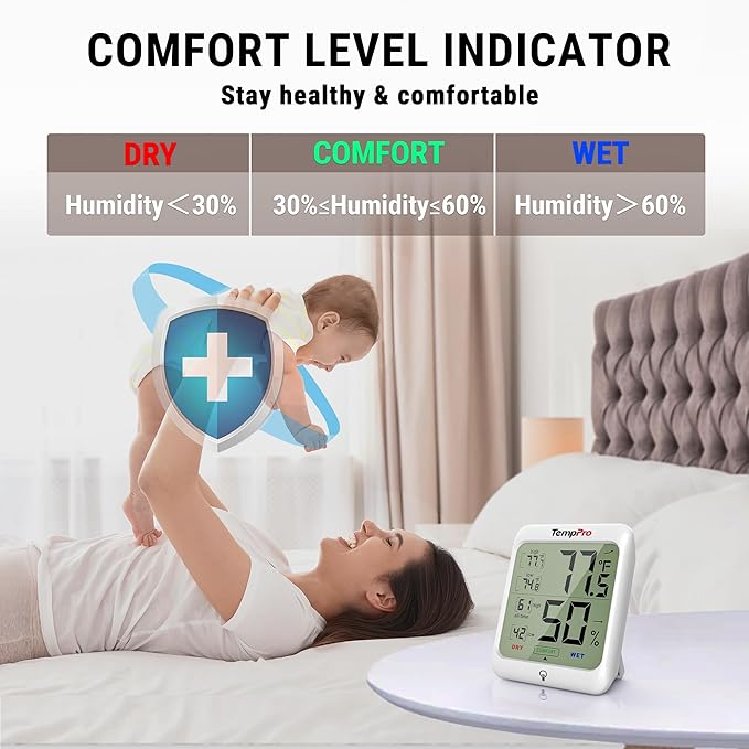 TempPro TP53 Digital Hygrometer Indoor Thermometer - Image 3
