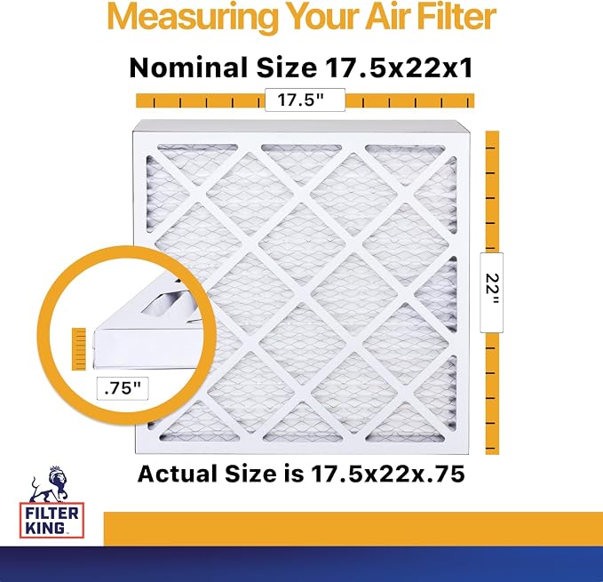Filter King 17.5x22x1 Air Filter | 12-PACK | MERV 13 HVAC Pleated A/C Furnace - Image 2
