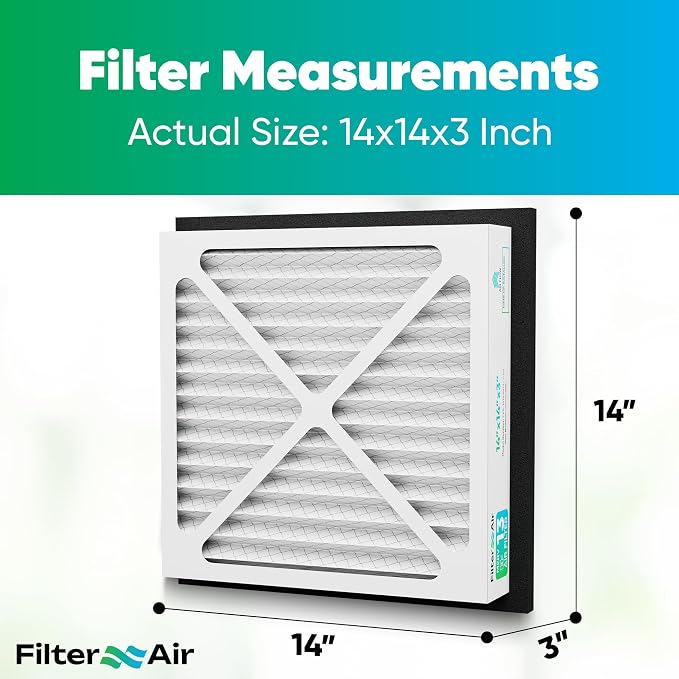 Filter X Air - 14x14x3 MERV 13 Pleated Air Filter, AC Furnace Air Filters - Image 2
