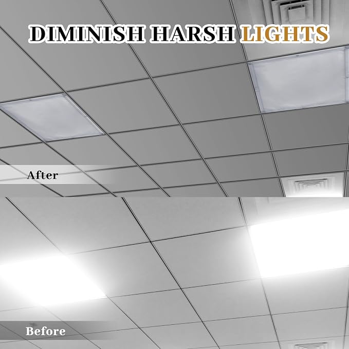 Baquler 2 Pcs 2 x 2 ft Fluorescent Light Covers - Image 3