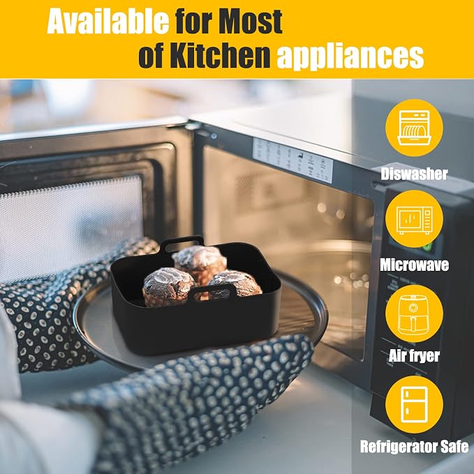 2Pcs Air Fryer Silicone Liners Rectangular - Image 6