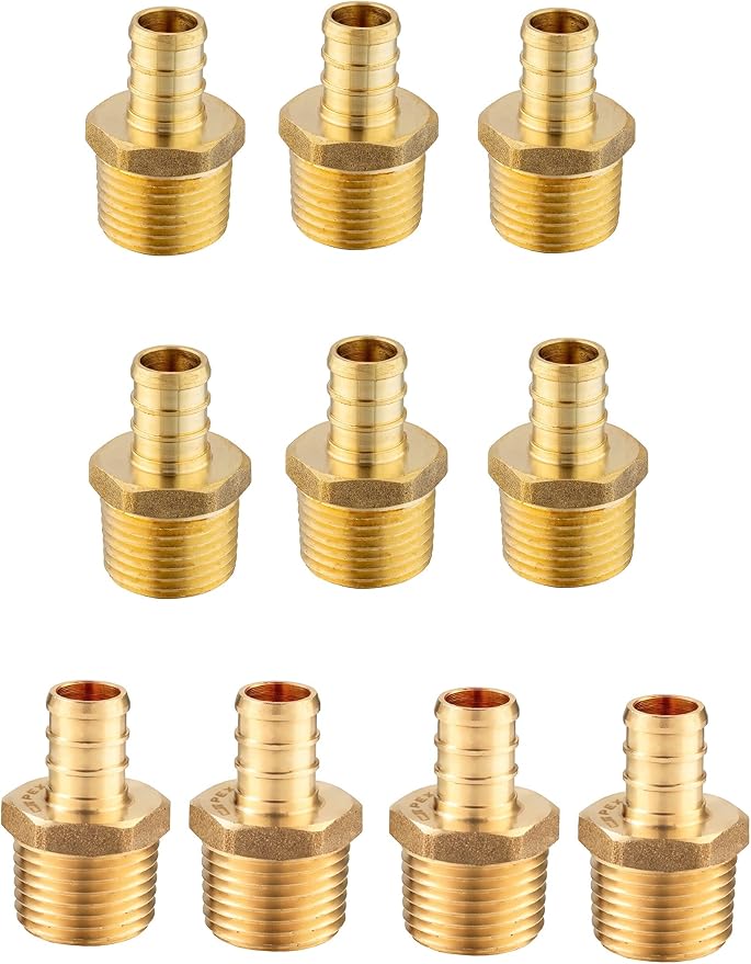 EFIELD Pex 1/2 Inch x 1/2 Inch Male NPT Adapter Brass Crimp Fittings by EFIELDPEXTUBING