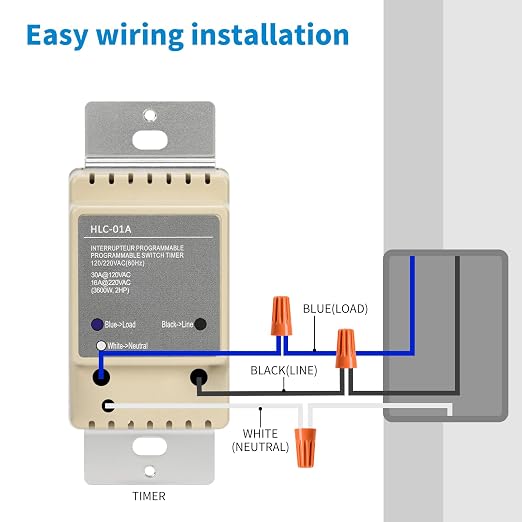 Ortis 7 Day Programmable in-Wall Timer Switch, Sunrise Sunset Timer, Digital - Image 7