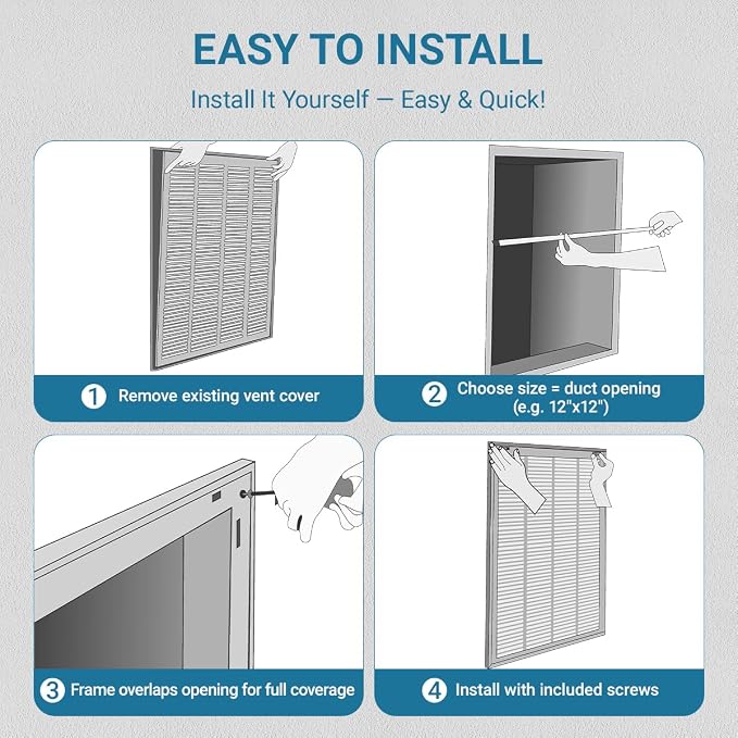 12 x 12 Inch Return Air Filter Grille - Image 3