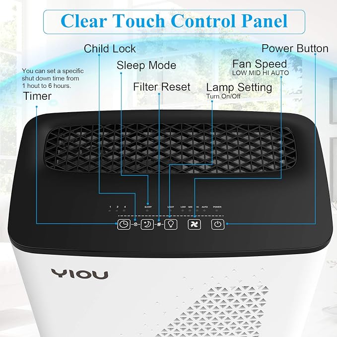Air Purifier for Bedroom Home, Large Room Up to 547 Ft², H13 True HEPA Filter - Image 6