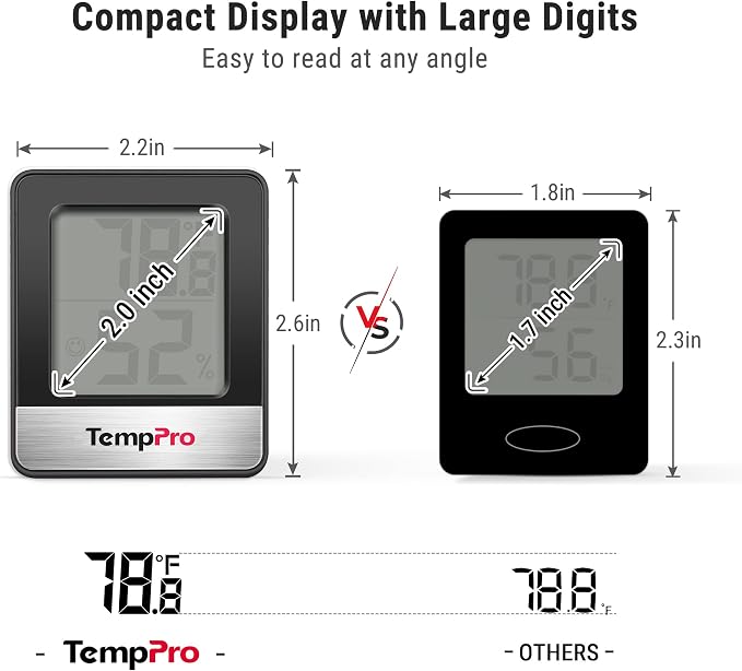 TempPro TP49 2 Pieces Digital Hygrometer Indoor Thermometer Humidity Meter Room - Image 4