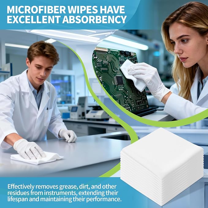 Creatyi 9"x9" 180 PCS Lint Free Cloth Cleanroom Wipers 100% Polyester Lint-Free - Image 5
